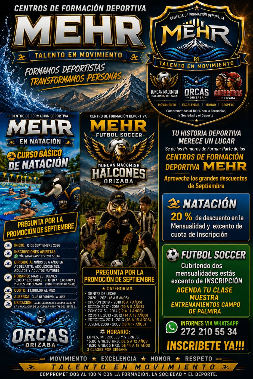 Composición de MEHR con sus tres academias deportivas
